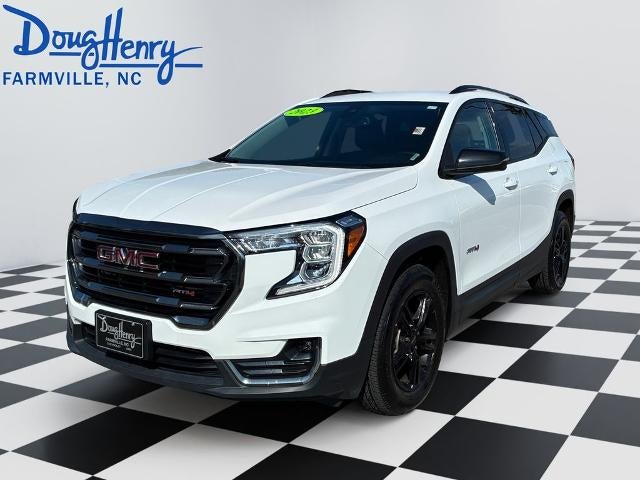 2023 GMC Terrain AT4 in Summit White — front three-quarter view