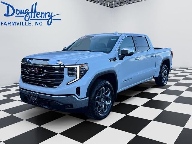 2026 GMC Sierra 1500 SLT in Glacier White Tricoat — front three-quarter view